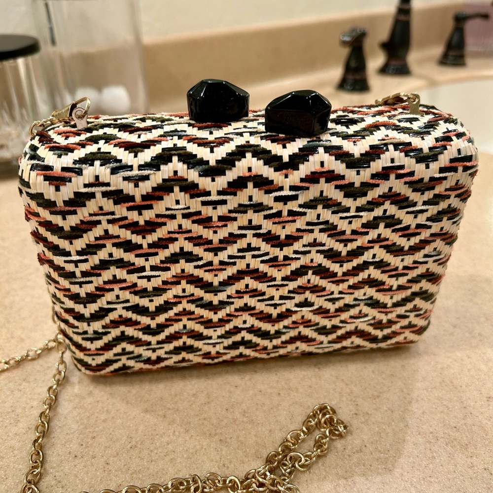 Cute mini bag/ clutch with gold chain